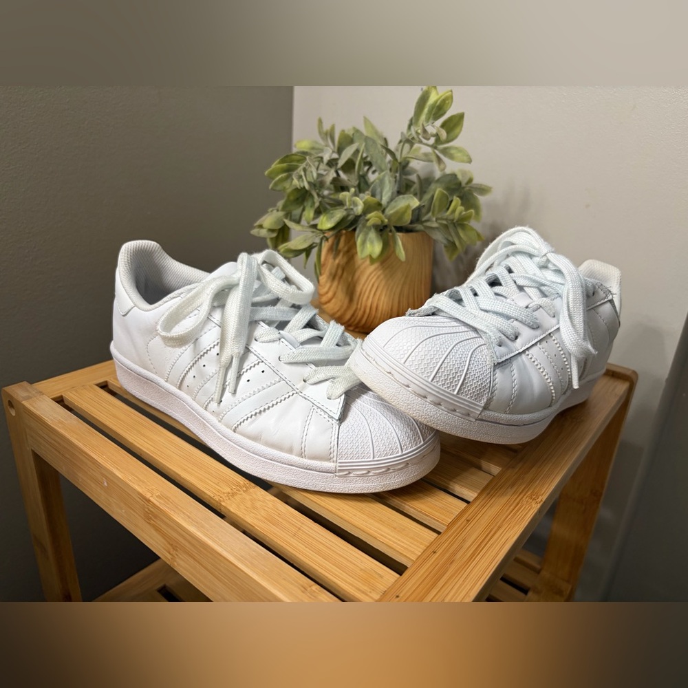 Adidas White Low-Top Shell Toe Sneakers